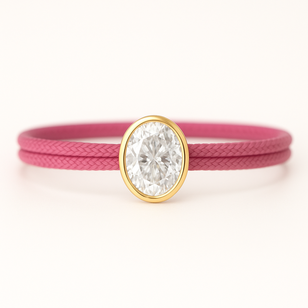 "Avec Moi" Oval Bracelet Pink