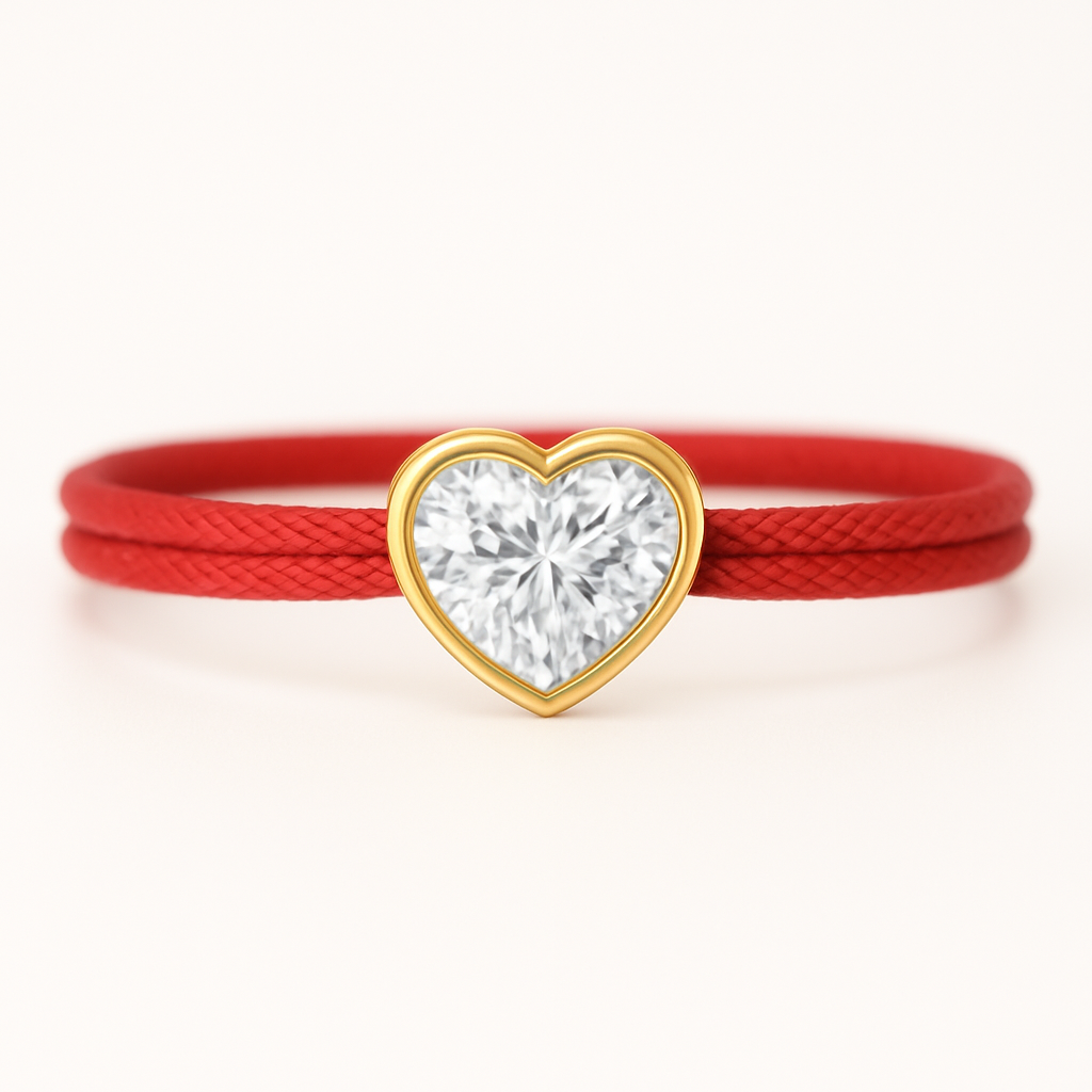 "Avec Moi" Heart Bracelet Red