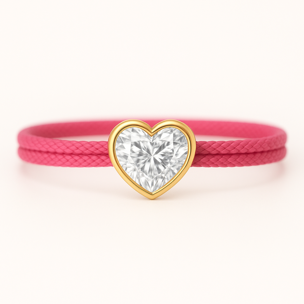 "Avec Moi" Heart Bracelet Pink