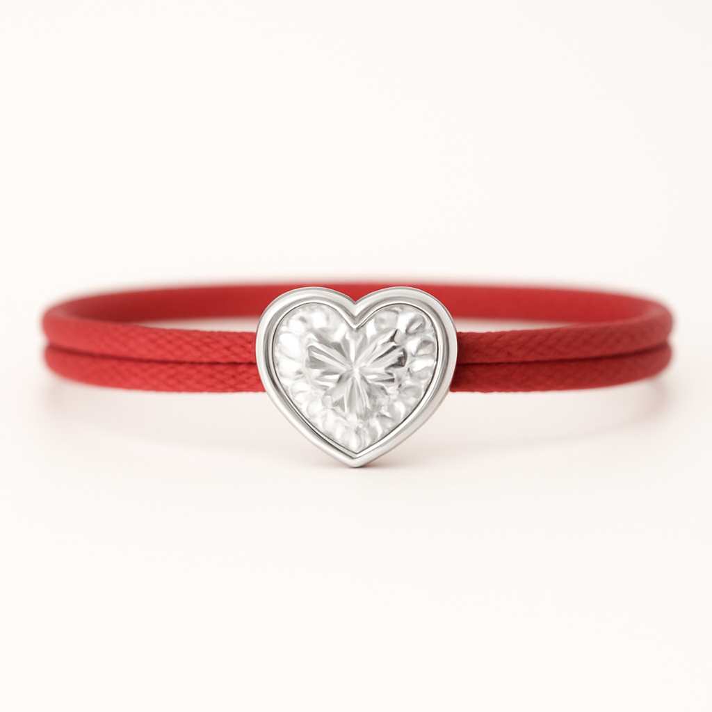 "Avec Moi" Heart Bracelet Red