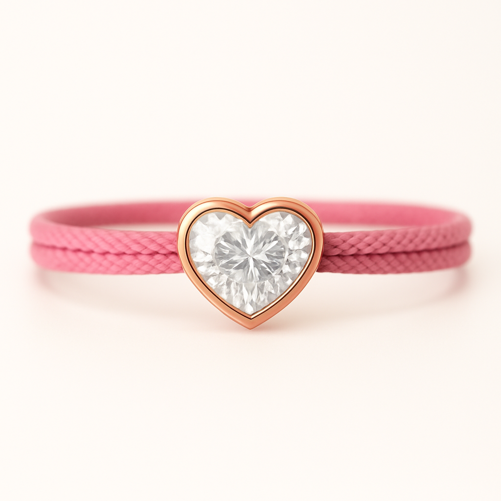 "Avec Moi" Heart Bracelet Pink