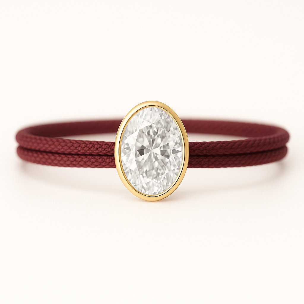 "Avec Moi" Oval Bracelet Bordeaux
