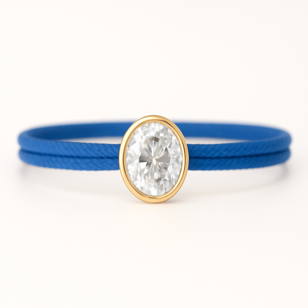 "Avec Moi" Oval Bracelet Royal Blue