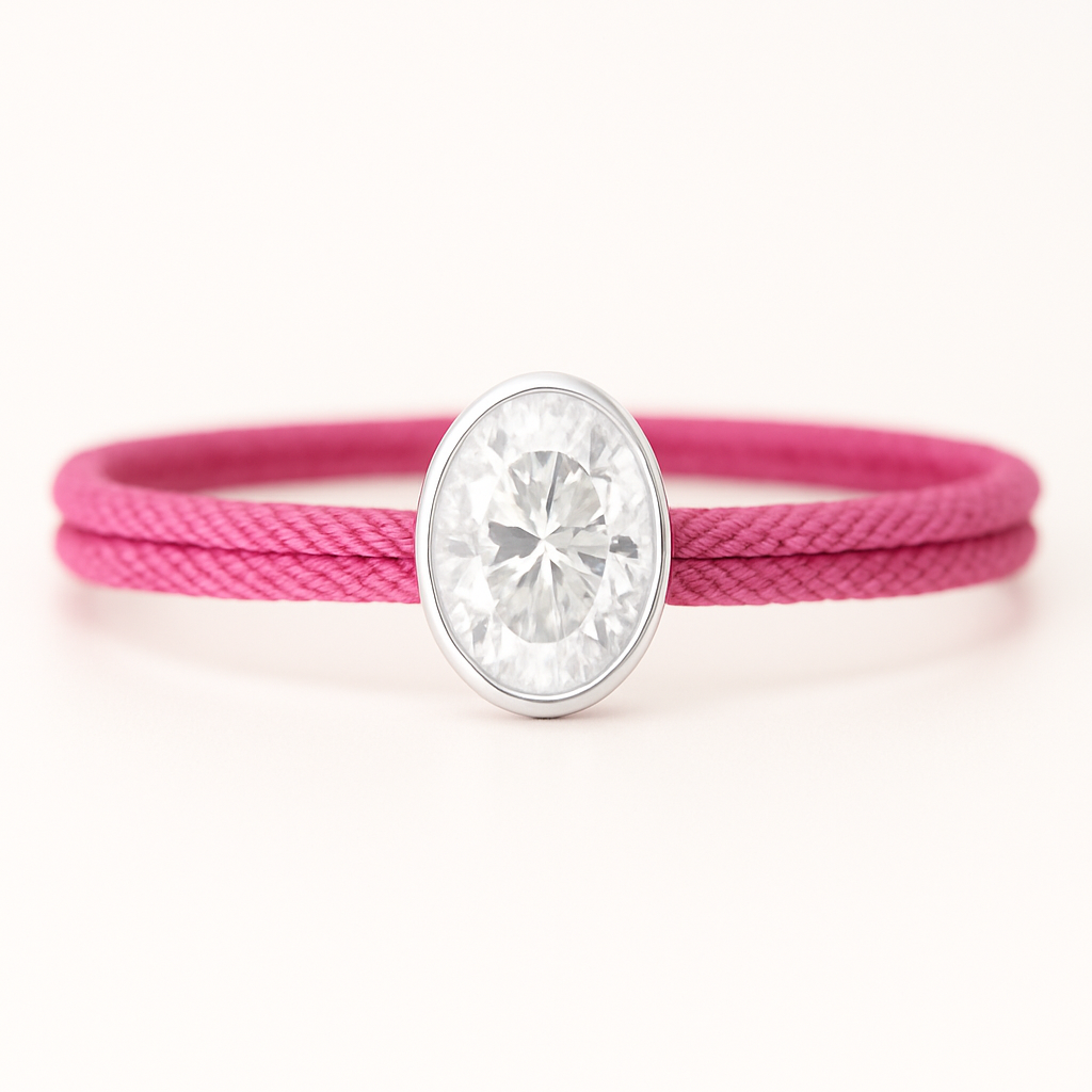 "Avec Moi" Oval Bracelet Pink