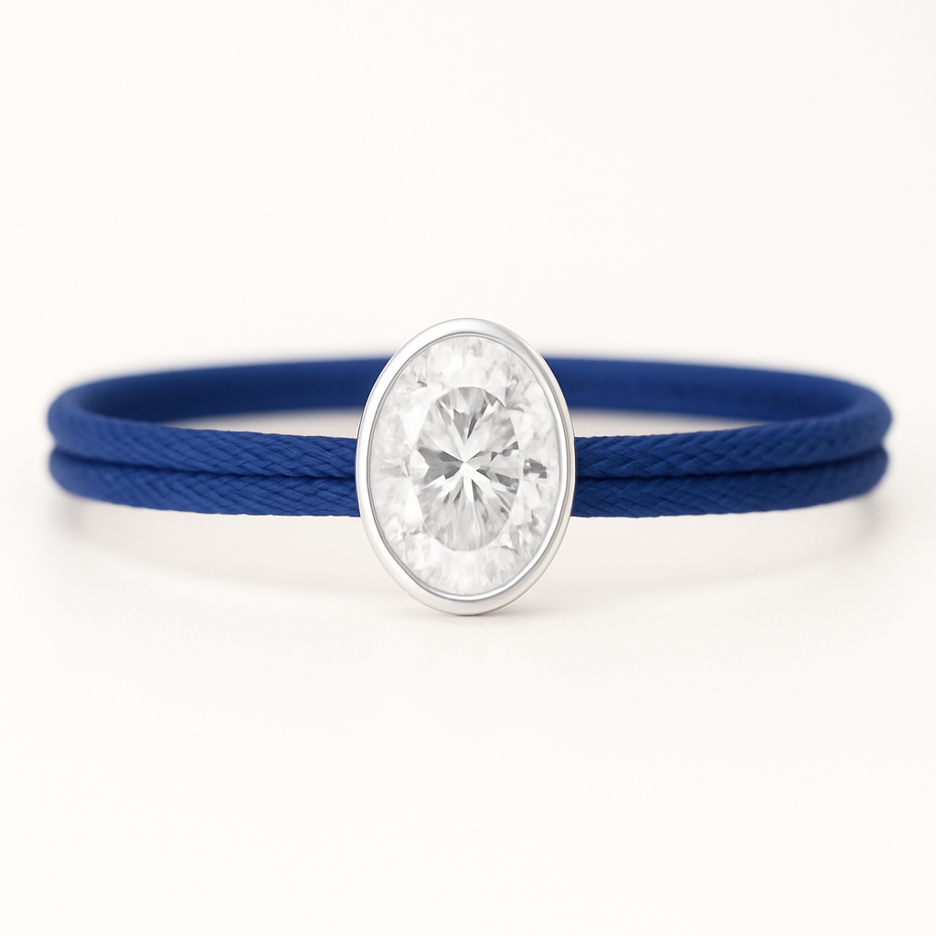 "Avec Moi" Oval Bracelet Royal Blue