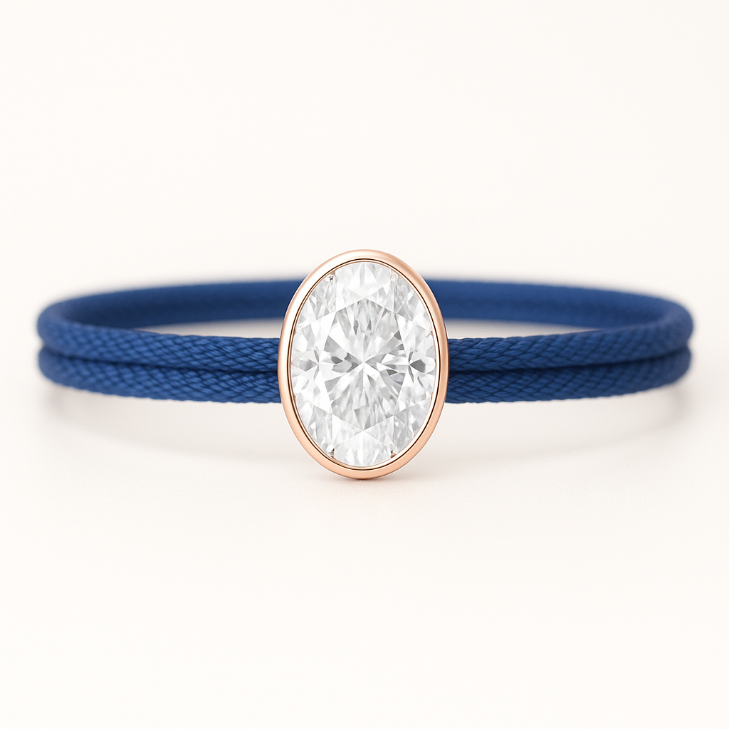 "Avec Moi" Oval Bracelet Royal Blue