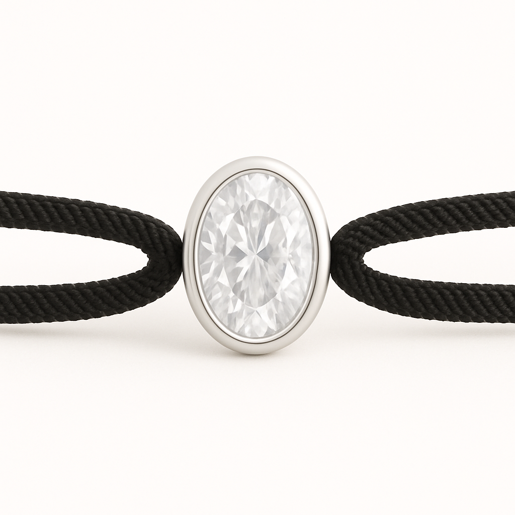 "Avec Moi" Oval Bracelet Black