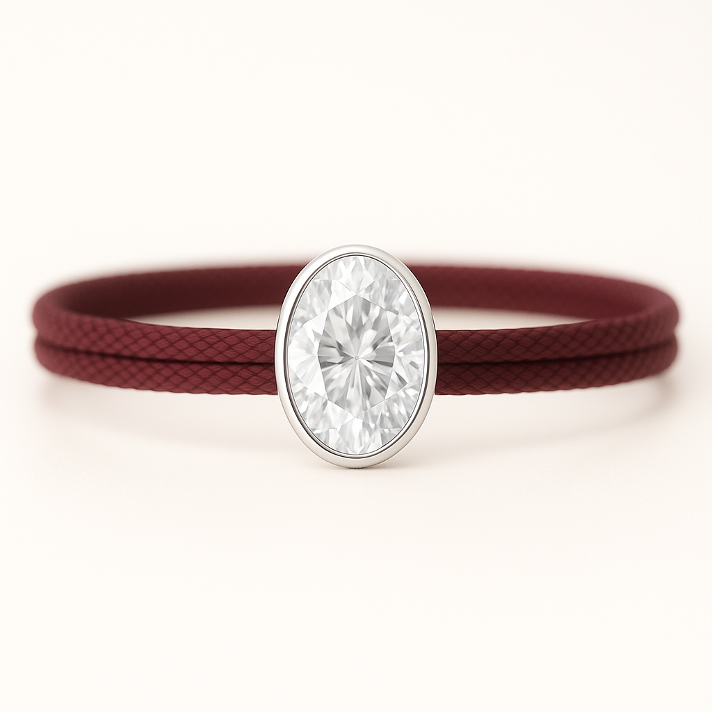 "Avec Moi" Oval Bracelet Bordeaux