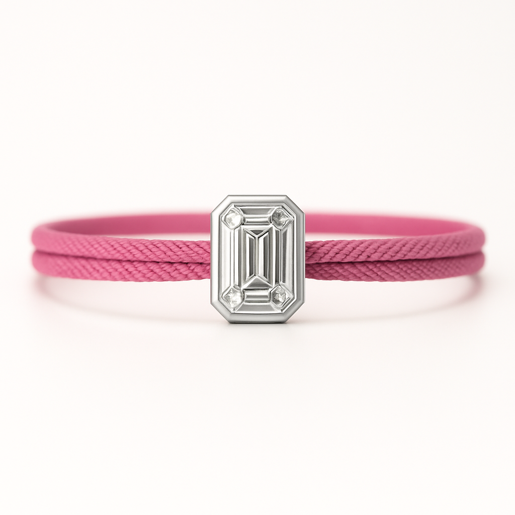 "Avec Moi" Emerald Bracelet Pink
